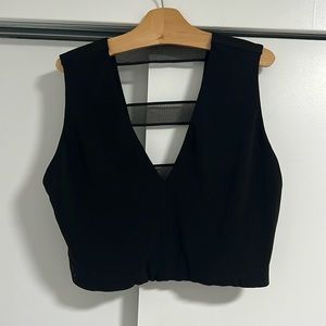 Alice + Olivia black crop top open/bandage back